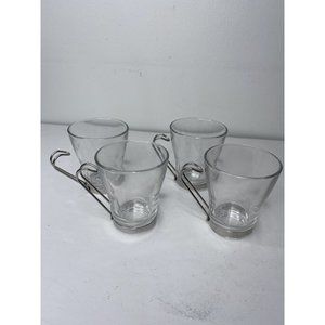 Bormioli Rocco Oslo Cappuccino Glass Cups Clear 8 Ounces  Set 4 Italy Itallian